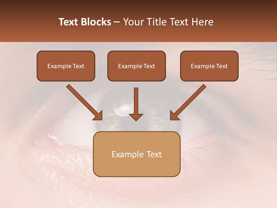 A Close Up Of A Person's Eye With A Brown Background PowerPoint Template