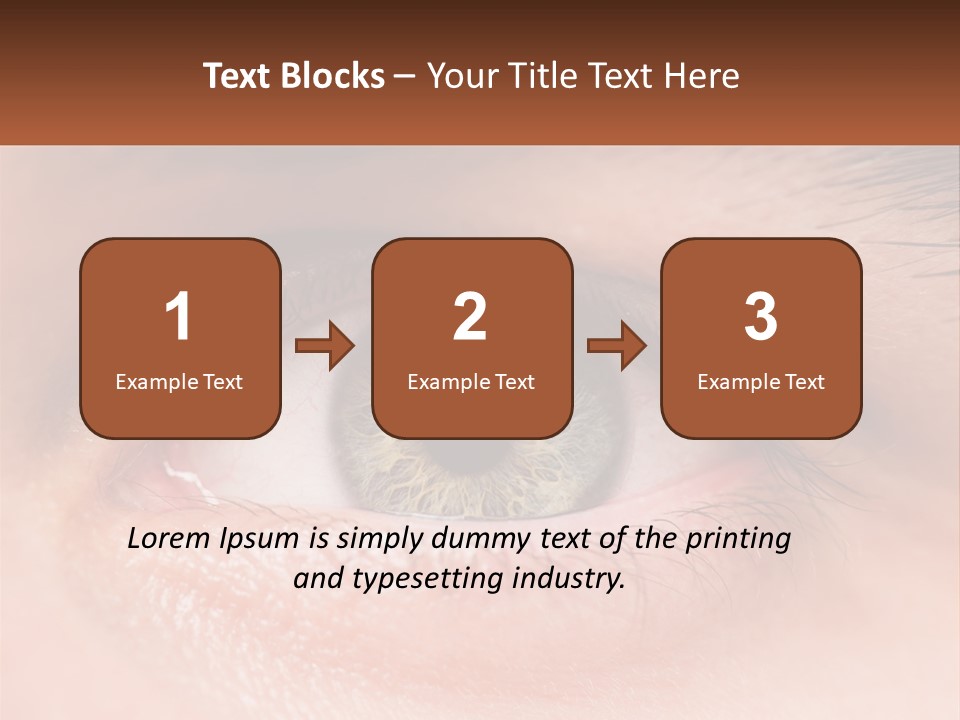 A Close Up Of A Person's Eye With A Brown Background PowerPoint Template