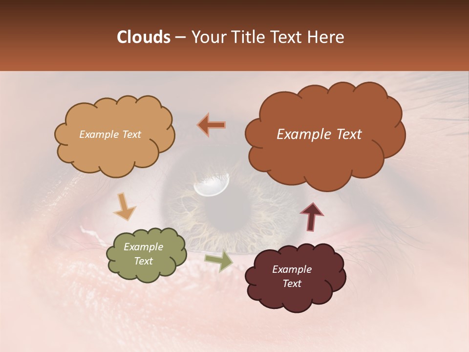 A Close Up Of A Person's Eye With A Brown Background PowerPoint Template