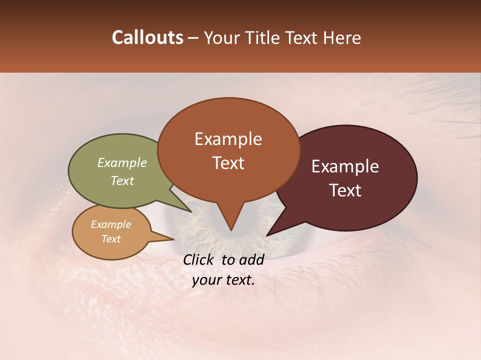 A Close Up Of A Person's Eye With A Brown Background PowerPoint Template