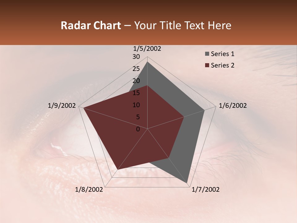 A Close Up Of A Person's Eye With A Brown Background PowerPoint Template