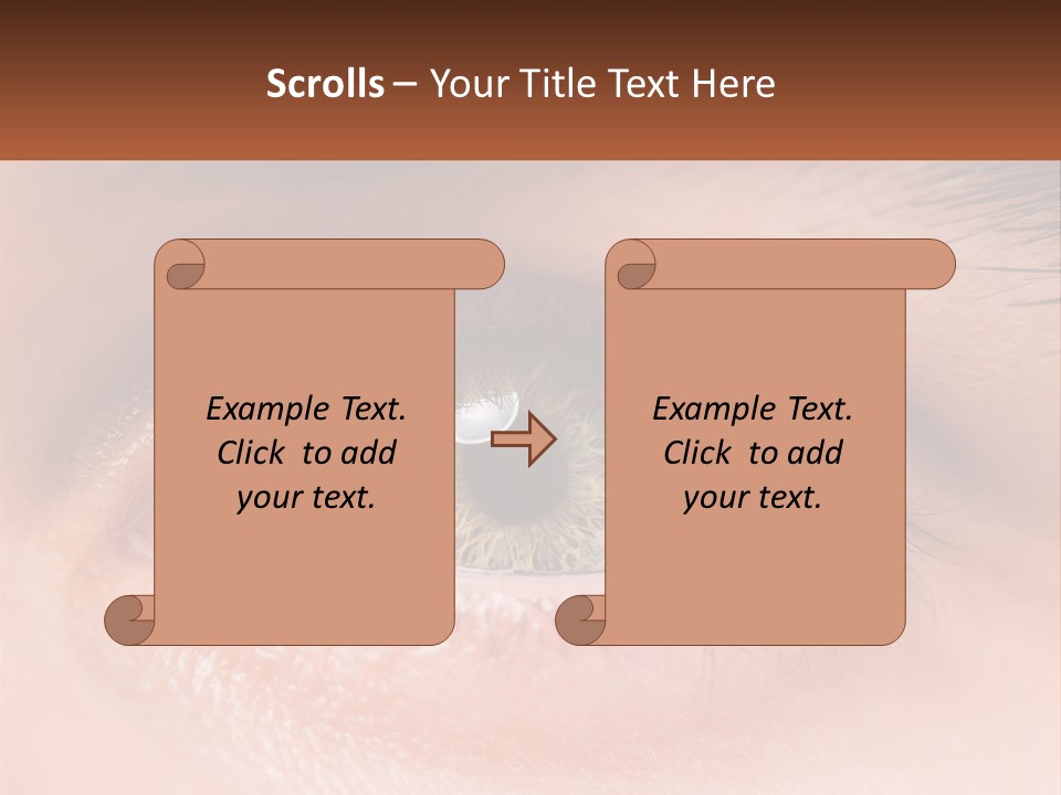 A Close Up Of A Person's Eye With A Brown Background PowerPoint Template