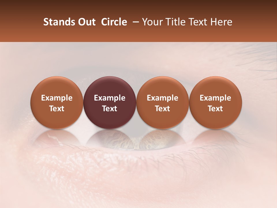 A Close Up Of A Person's Eye With A Brown Background PowerPoint Template