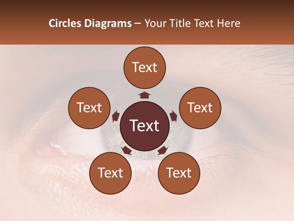 A Close Up Of A Person's Eye With A Brown Background PowerPoint Template