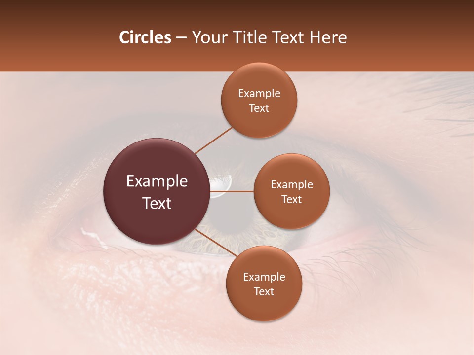 A Close Up Of A Person's Eye With A Brown Background PowerPoint Template
