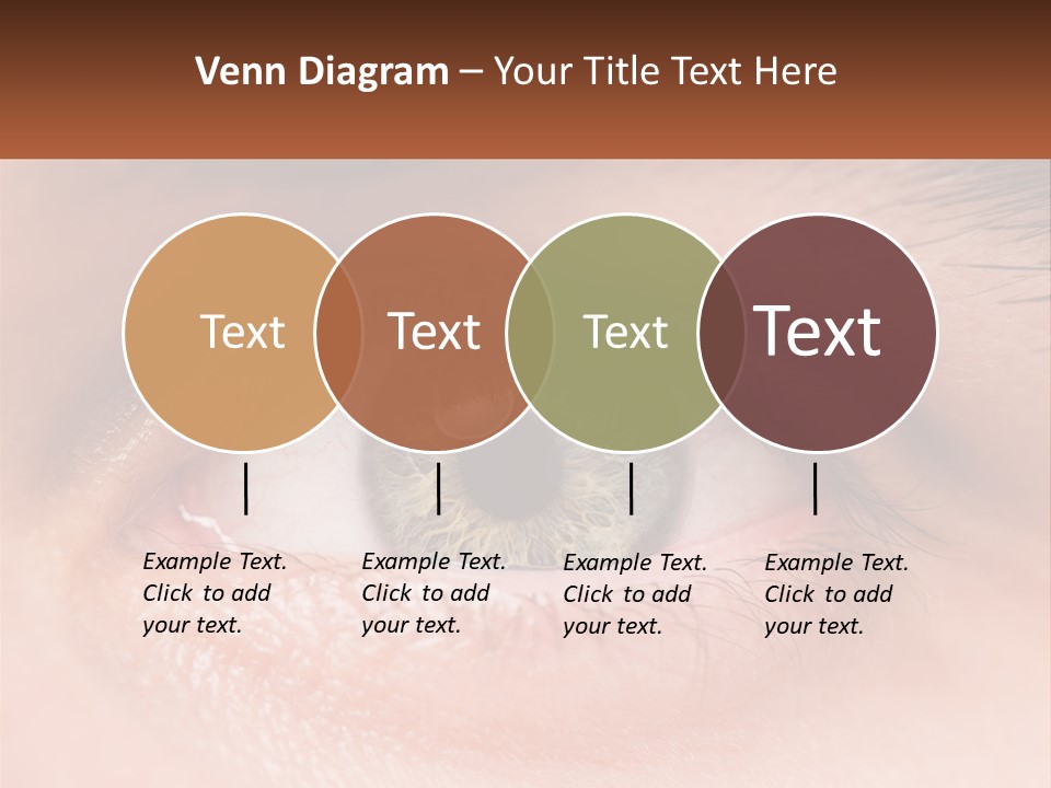 A Close Up Of A Person's Eye With A Brown Background PowerPoint Template