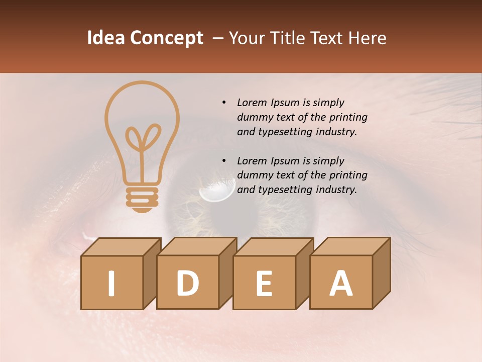 A Close Up Of A Person's Eye With A Brown Background PowerPoint Template