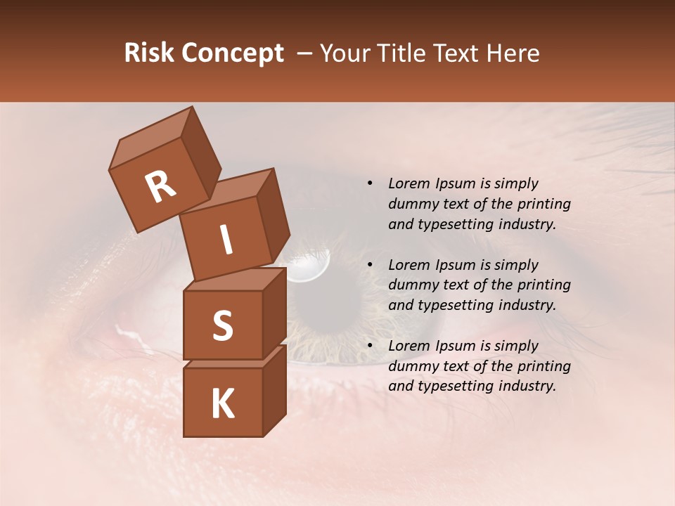 A Close Up Of A Person's Eye With A Brown Background PowerPoint Template