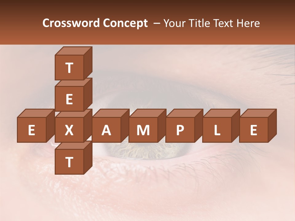 A Close Up Of A Person's Eye With A Brown Background PowerPoint Template