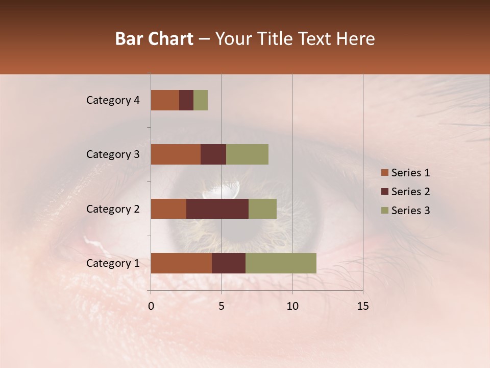 A Close Up Of A Person's Eye With A Brown Background PowerPoint Template