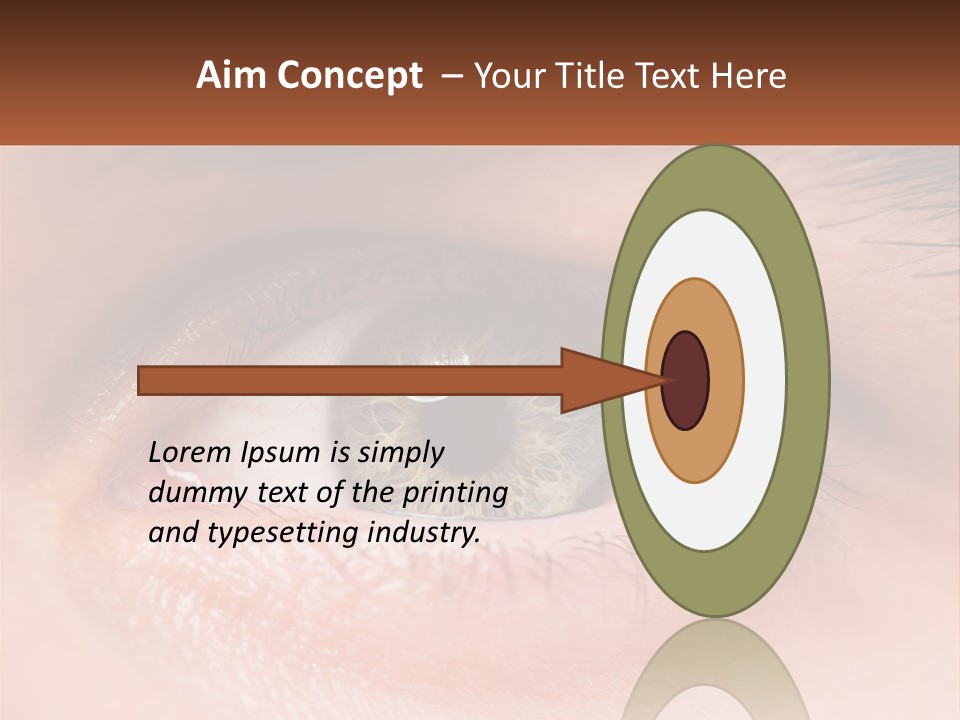 A Close Up Of A Person's Eye With A Brown Background PowerPoint Template