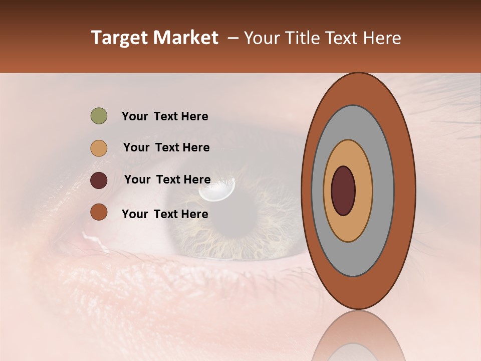 A Close Up Of A Person's Eye With A Brown Background PowerPoint Template