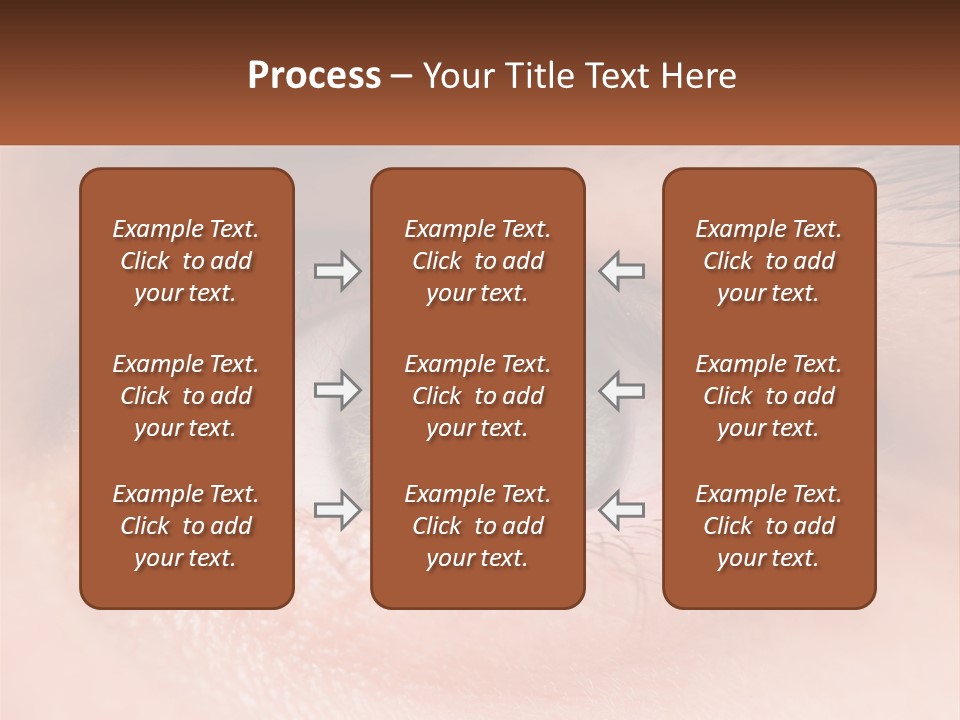 A Close Up Of A Person's Eye With A Brown Background PowerPoint Template