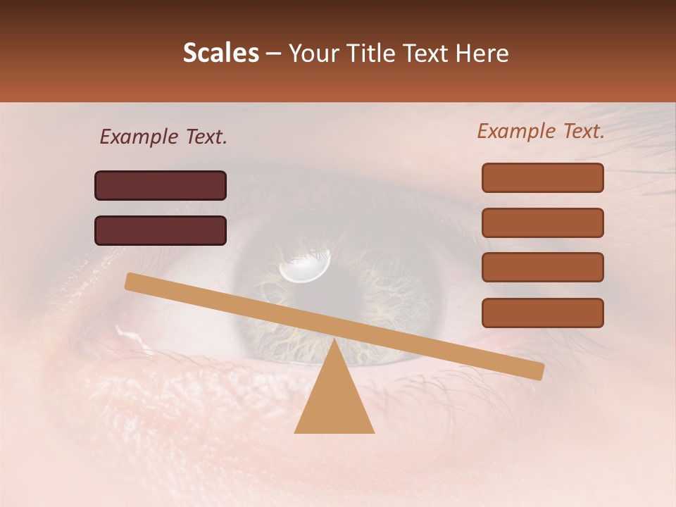 A Close Up Of A Person's Eye With A Brown Background PowerPoint Template