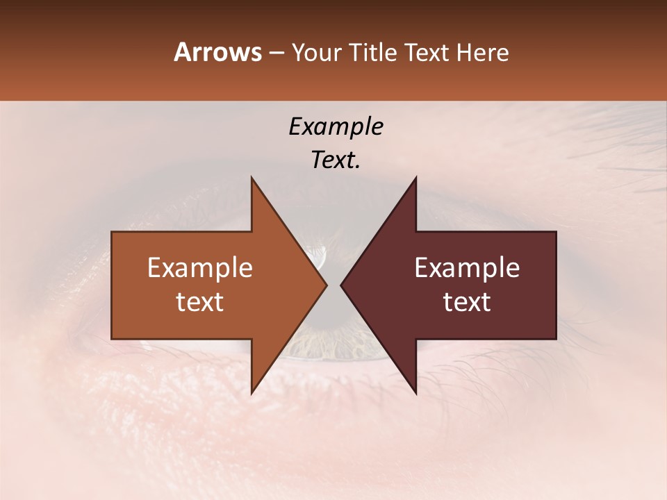 A Close Up Of A Person's Eye With A Brown Background PowerPoint Template