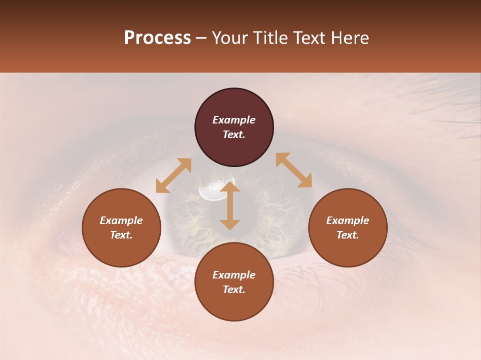 A Close Up Of A Person's Eye With A Brown Background PowerPoint Template