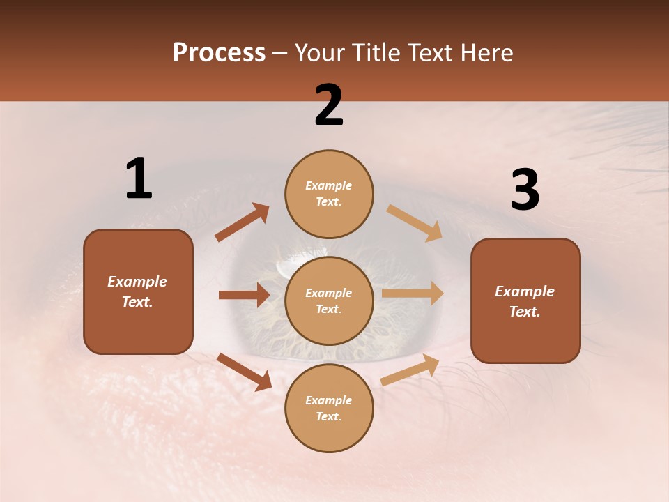 A Close Up Of A Person's Eye With A Brown Background PowerPoint Template