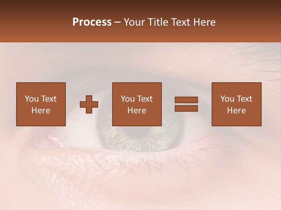 A Close Up Of A Person's Eye With A Brown Background PowerPoint Template