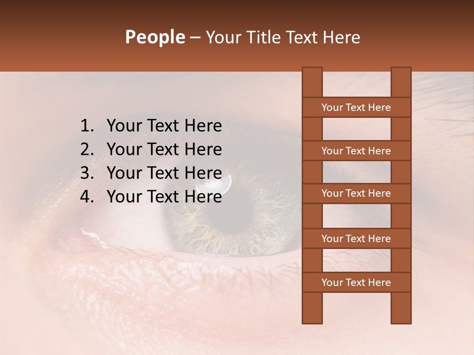 A Close Up Of A Person's Eye With A Brown Background PowerPoint Template