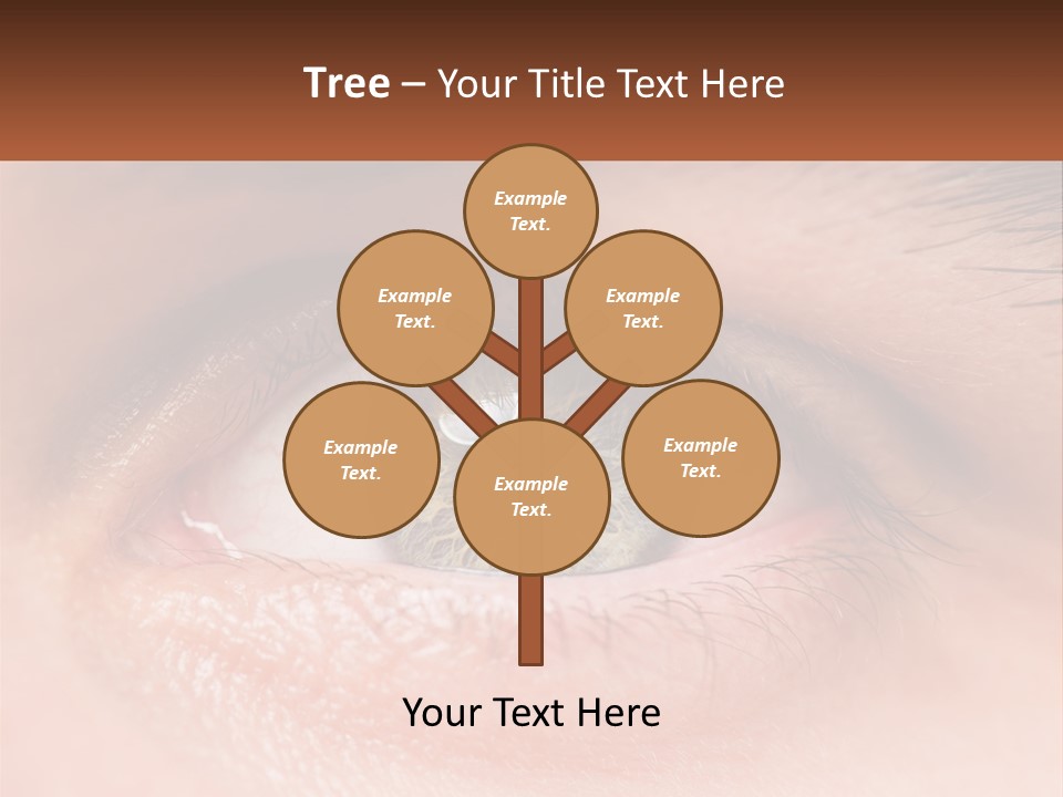 A Close Up Of A Person's Eye With A Brown Background PowerPoint Template