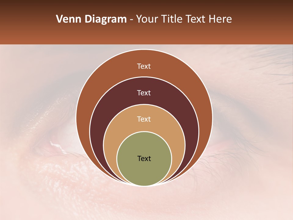 A Close Up Of A Person's Eye With A Brown Background PowerPoint Template