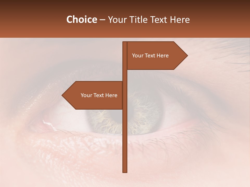 A Close Up Of A Person's Eye With A Brown Background PowerPoint Template