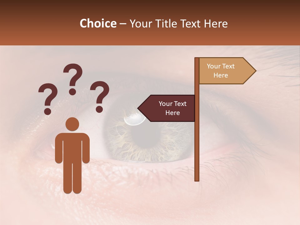 A Close Up Of A Person's Eye With A Brown Background PowerPoint Template