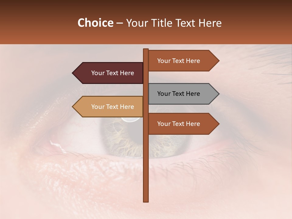 A Close Up Of A Person's Eye With A Brown Background PowerPoint Template