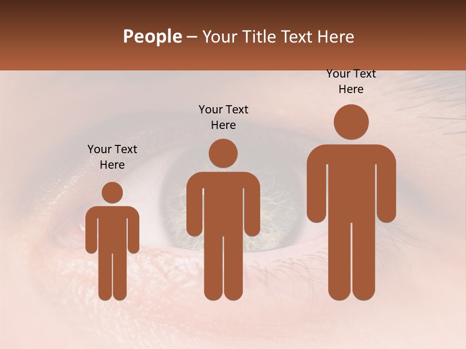 A Close Up Of A Person's Eye With A Brown Background PowerPoint Template