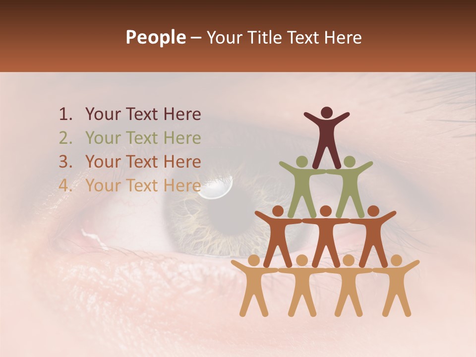 A Close Up Of A Person's Eye With A Brown Background PowerPoint Template