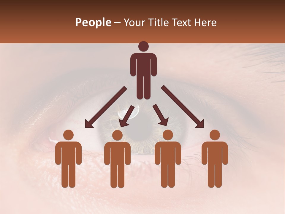 A Close Up Of A Person's Eye With A Brown Background PowerPoint Template