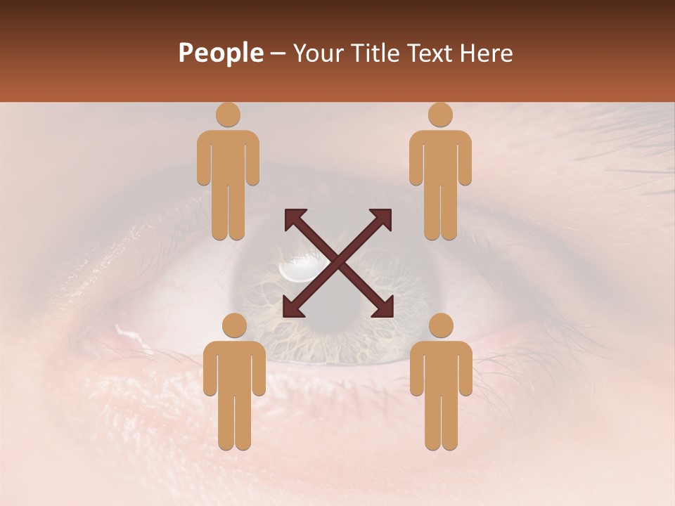 A Close Up Of A Person's Eye With A Brown Background PowerPoint Template