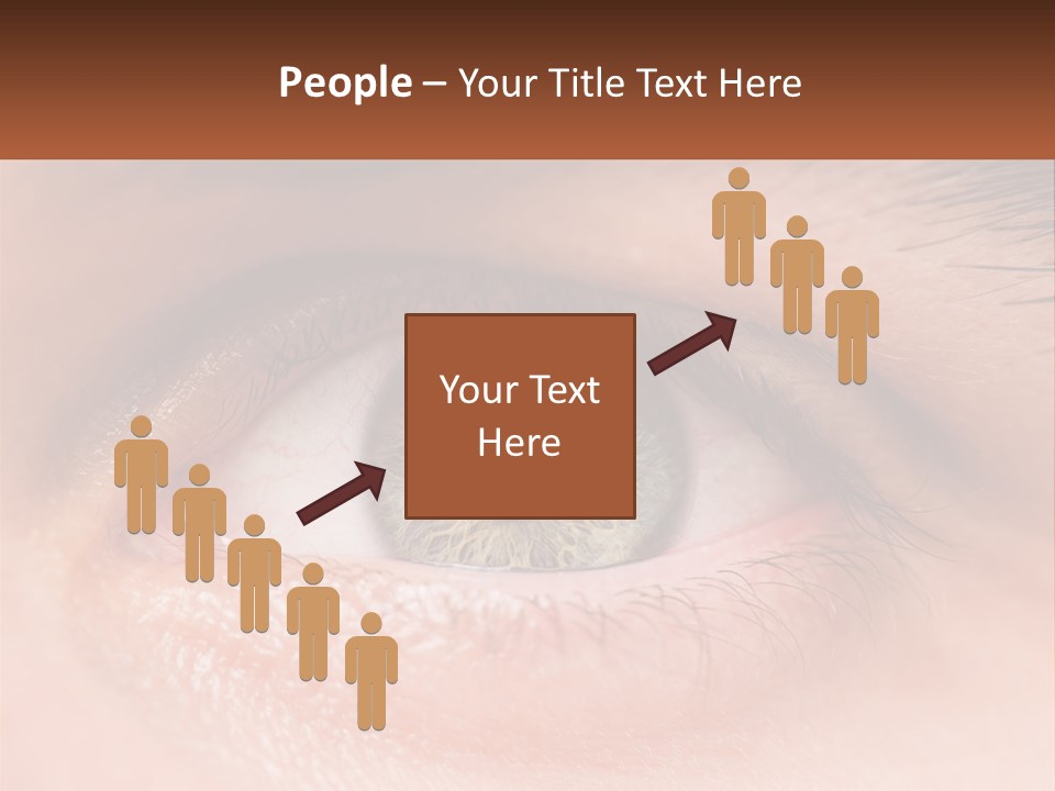A Close Up Of A Person's Eye With A Brown Background PowerPoint Template