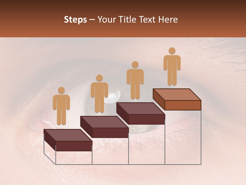 A Close Up Of A Person's Eye With A Brown Background PowerPoint Template