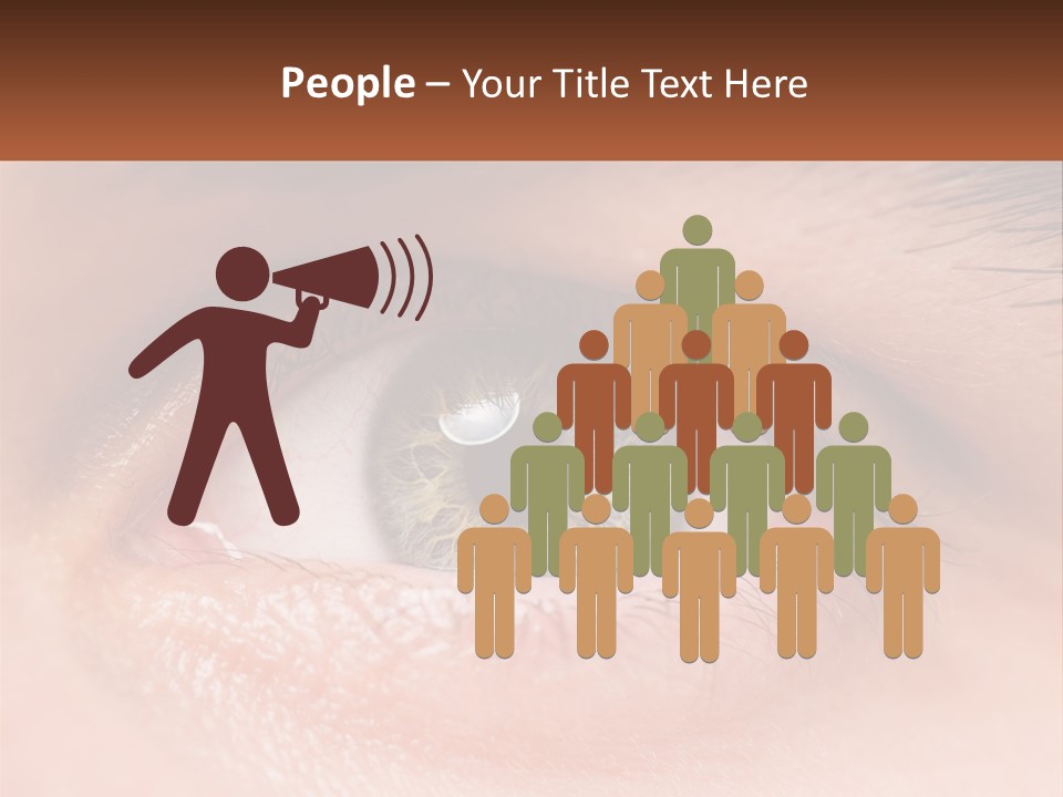 A Close Up Of A Person's Eye With A Brown Background PowerPoint Template
