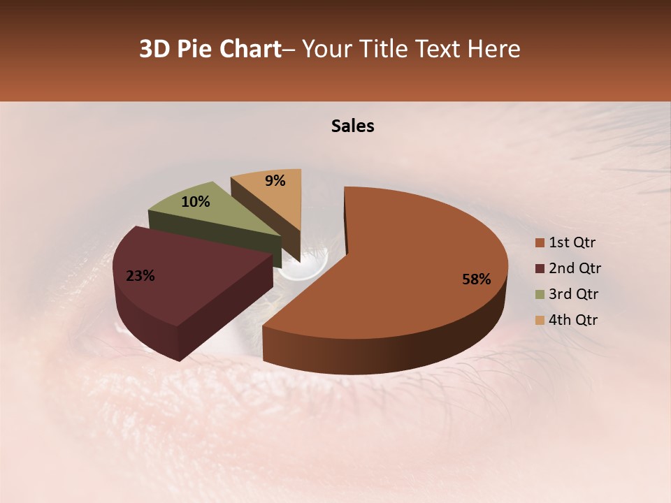 A Close Up Of A Person's Eye With A Brown Background PowerPoint Template