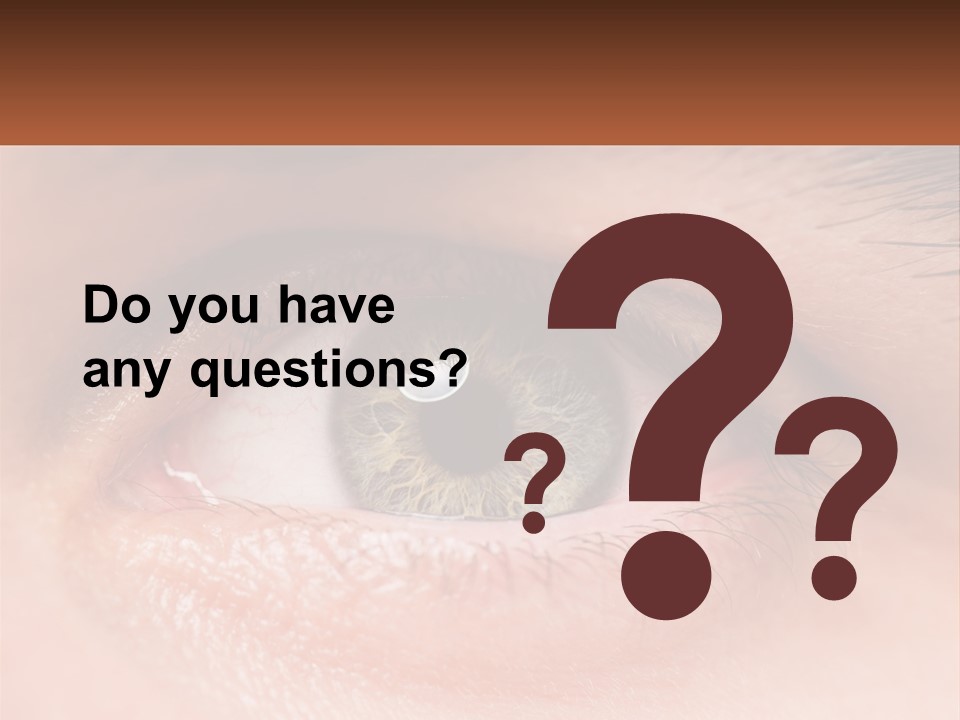 A Close Up Of A Person's Eye With A Brown Background PowerPoint Template