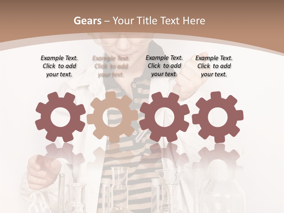 A Young Man Is Making A Science Experiment PowerPoint Template