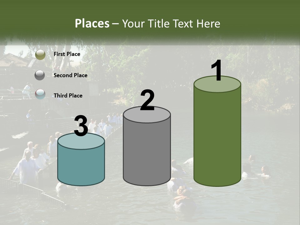 A Group Of People In White Shirts Are In The Water PowerPoint Template
