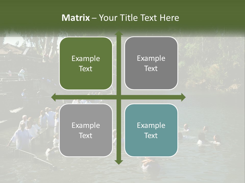 A Group Of People In White Shirts Are In The Water PowerPoint Template