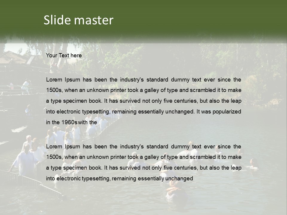 A Group Of People In White Shirts Are In The Water PowerPoint Template