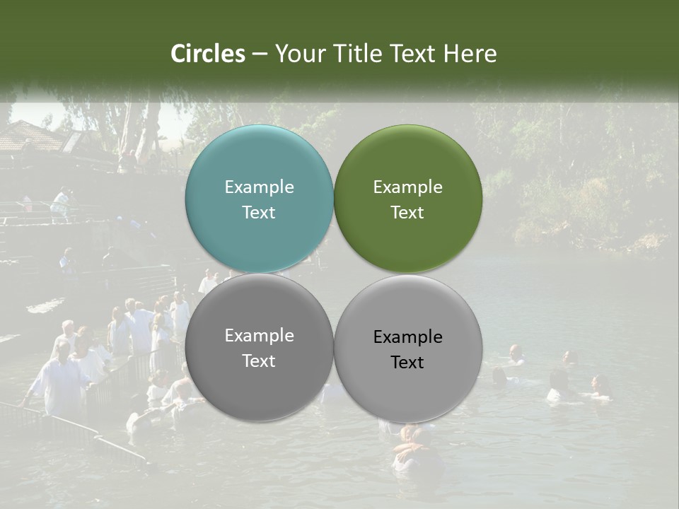 A Group Of People In White Shirts Are In The Water PowerPoint Template