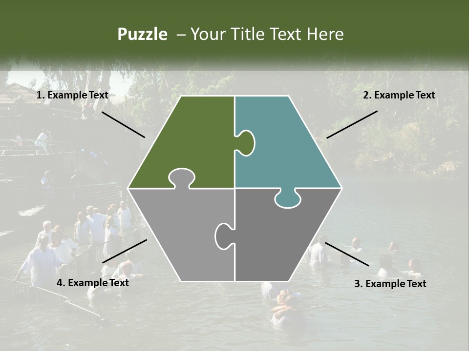 A Group Of People In White Shirts Are In The Water PowerPoint Template