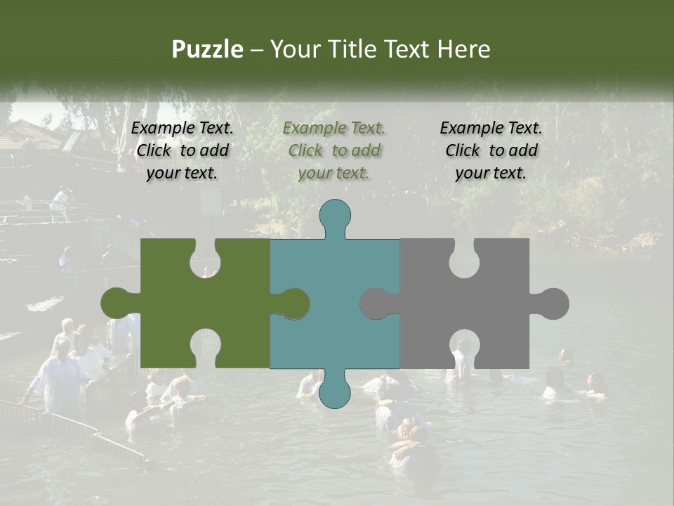 A Group Of People In White Shirts Are In The Water PowerPoint Template