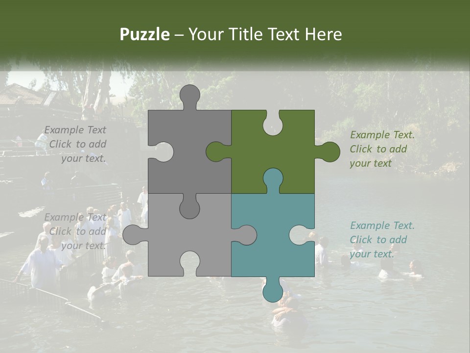 A Group Of People In White Shirts Are In The Water PowerPoint Template