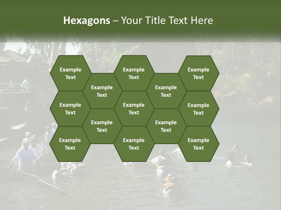 A Group Of People In White Shirts Are In The Water PowerPoint Template
