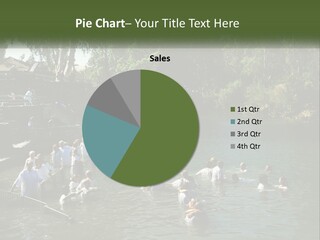 A Group Of People In White Shirts Are In The Water PowerPoint Template