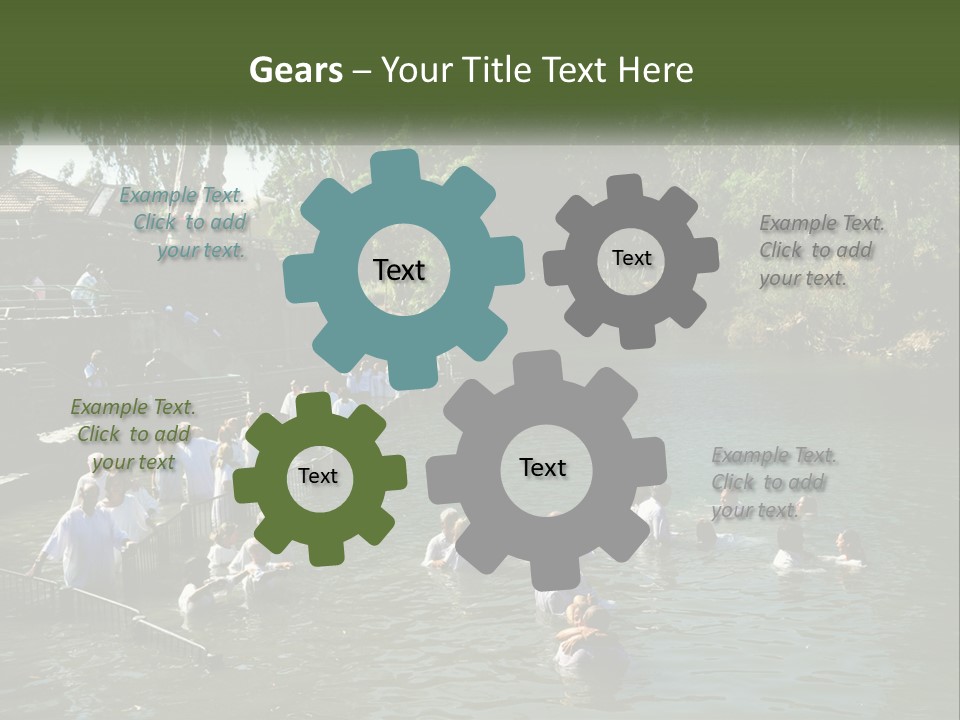 A Group Of People In White Shirts Are In The Water PowerPoint Template