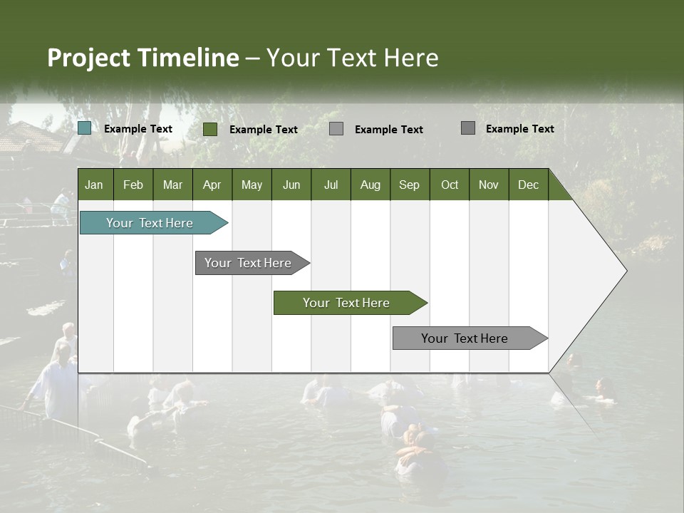 A Group Of People In White Shirts Are In The Water PowerPoint Template