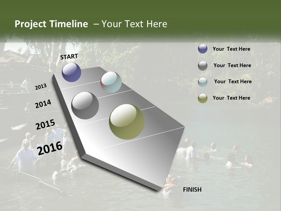 A Group Of People In White Shirts Are In The Water PowerPoint Template